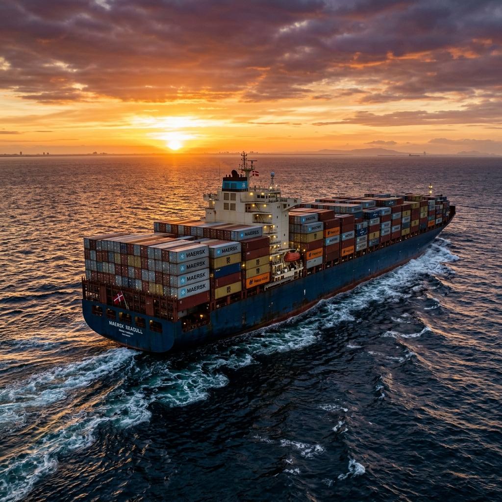 Cargo shipping at sea